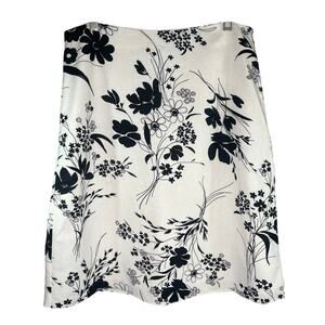 TOTO N KO linen blend floral A line skirt, black/cream, size 10, EUC